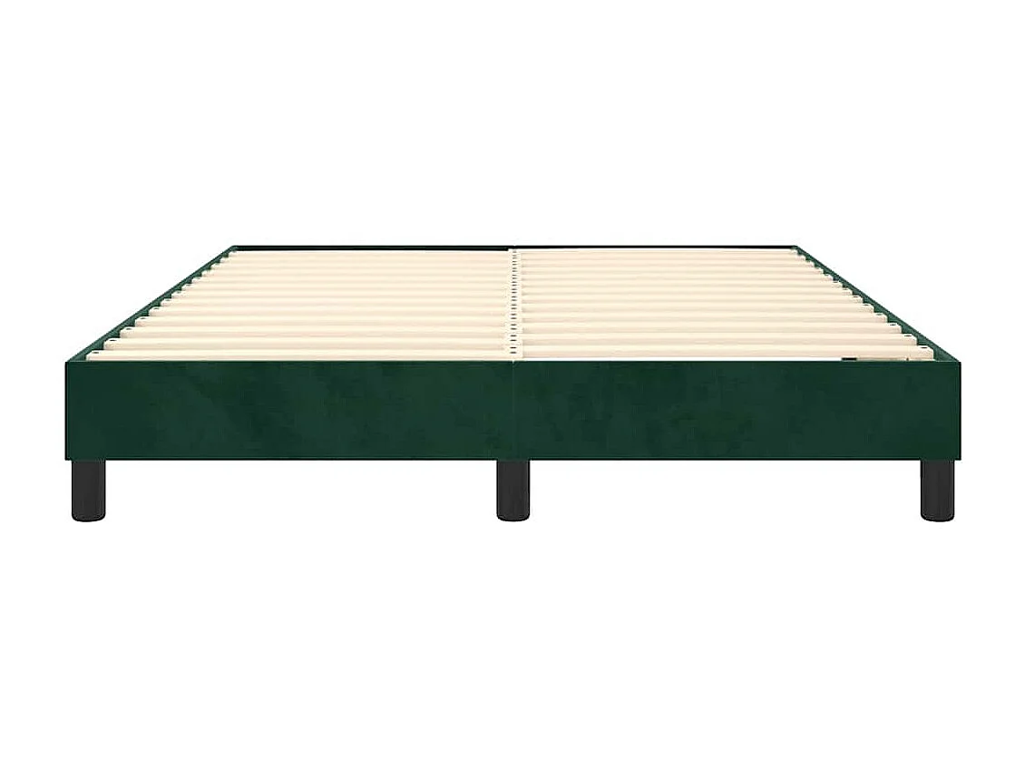 Cadre de lit à ressorts vert foncé 140x200 cm velours