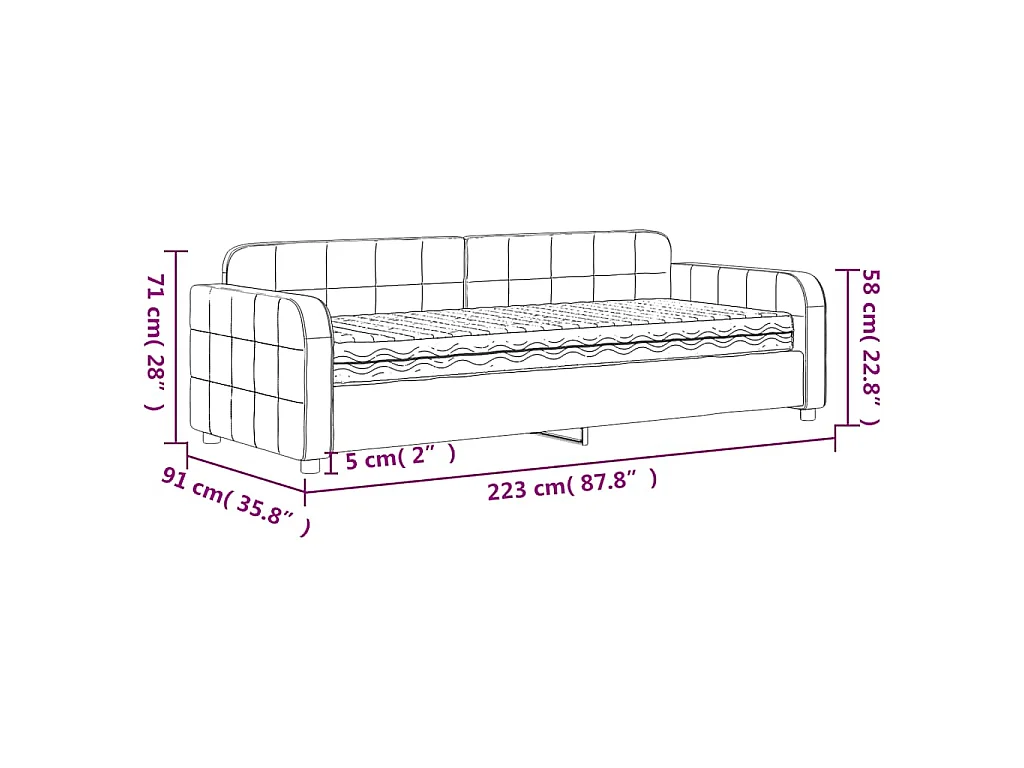 Slaapbank met matras 80x200 cm fluweel donkergroen