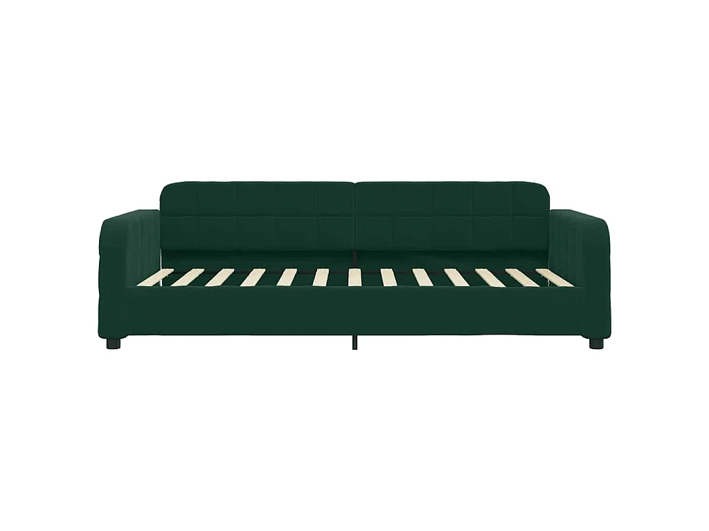 Lit de jour avec matelas vert foncé 80x200 cm velours