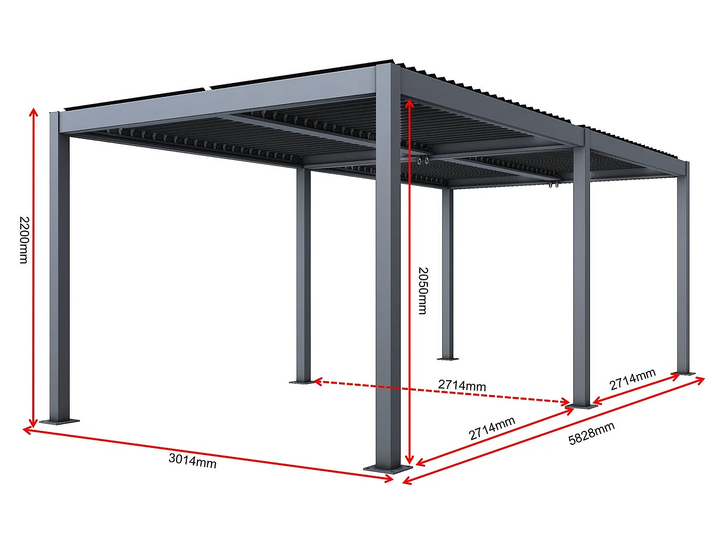 Carport MCW-L46,  wit
