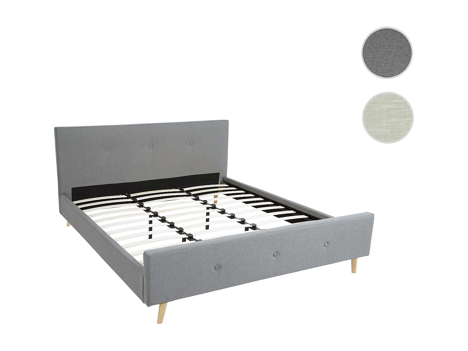 Polsterbett MCW-J98 + Lattenrost 180cm, 180x200cm grau