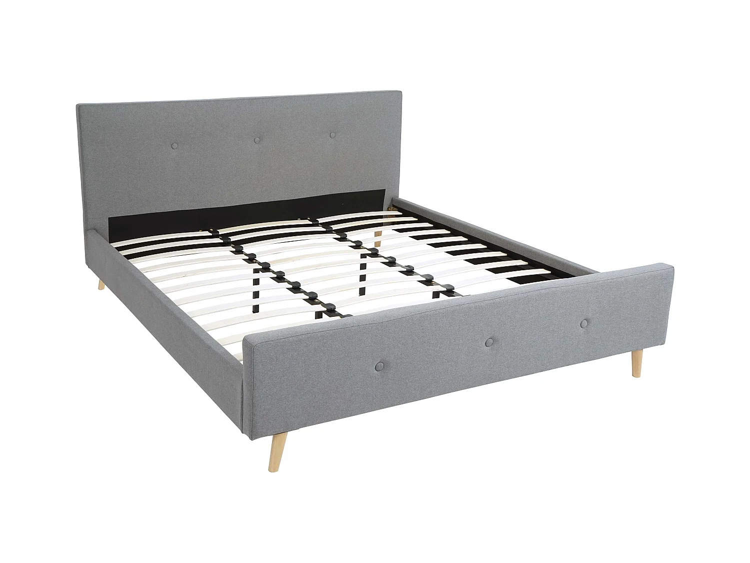 Łóżko tapicerowane MCW-J98 + stelaż listwowy 160cm,  180x200cm szary