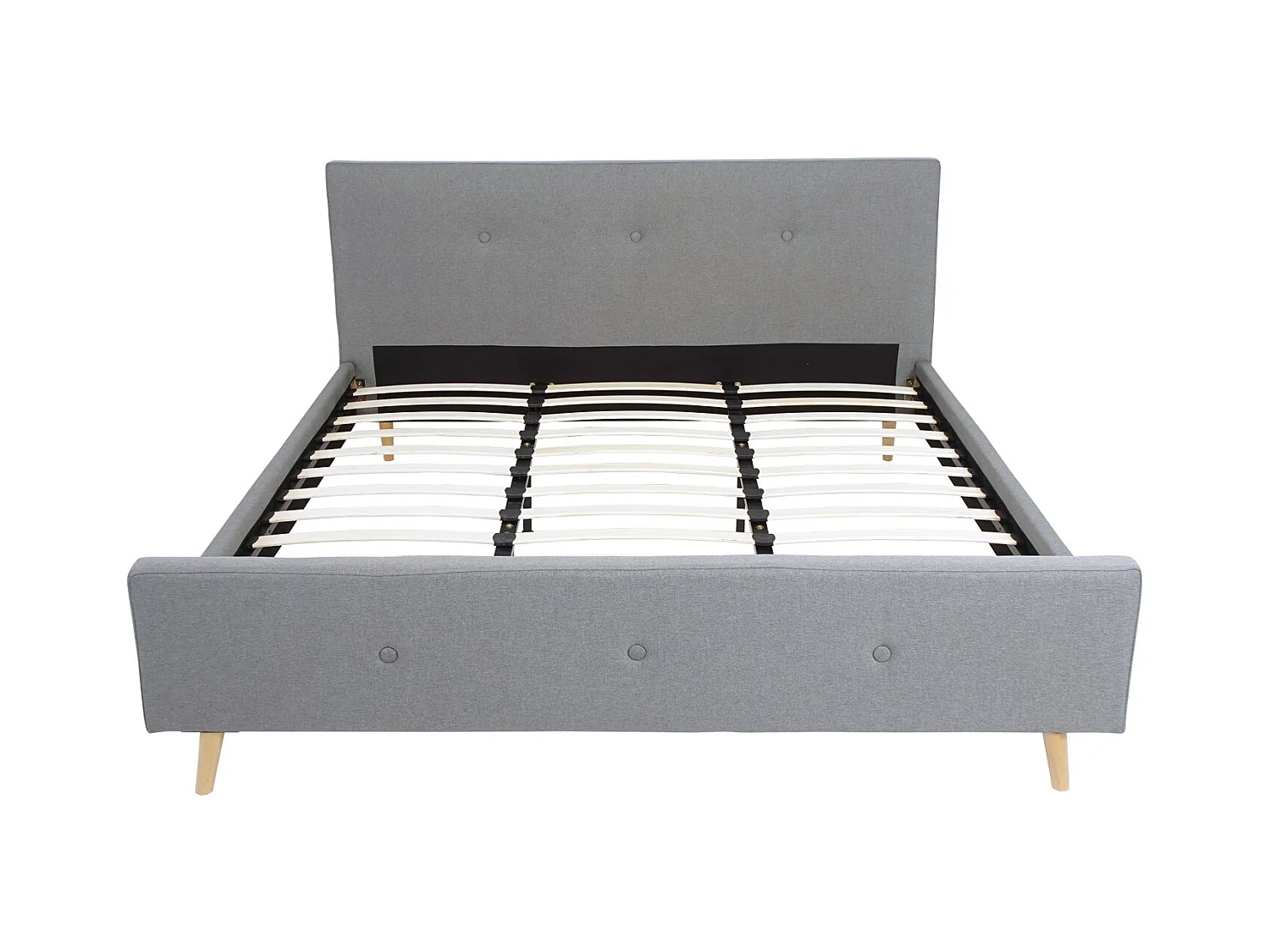Łóżko tapicerowane MCW-J98 + stelaż listwowy 160cm,  180x200cm szary