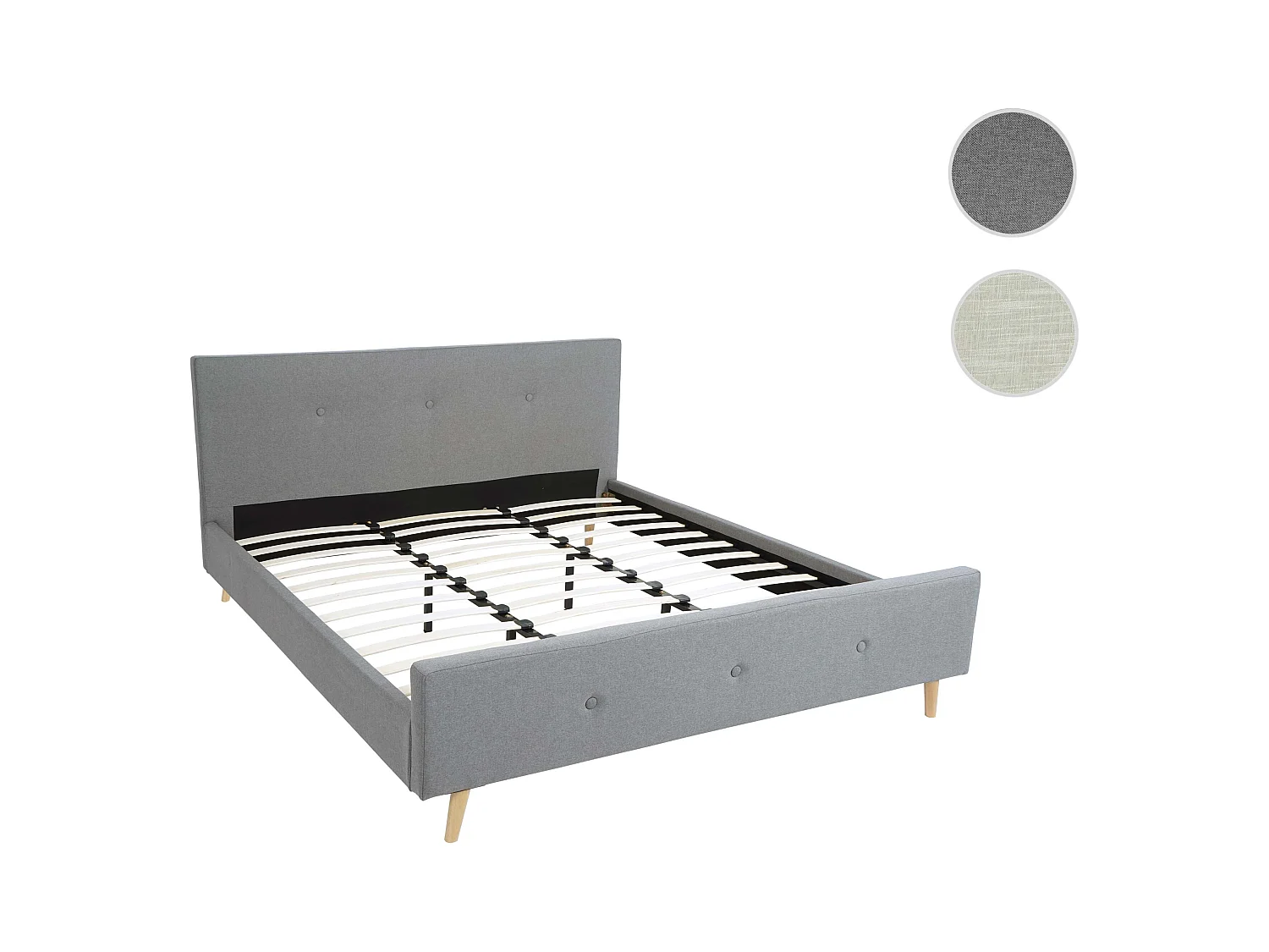 Łóżko tapicerowane MCW-J98 + stelaż listwowy 160cm,  180x200cm szary