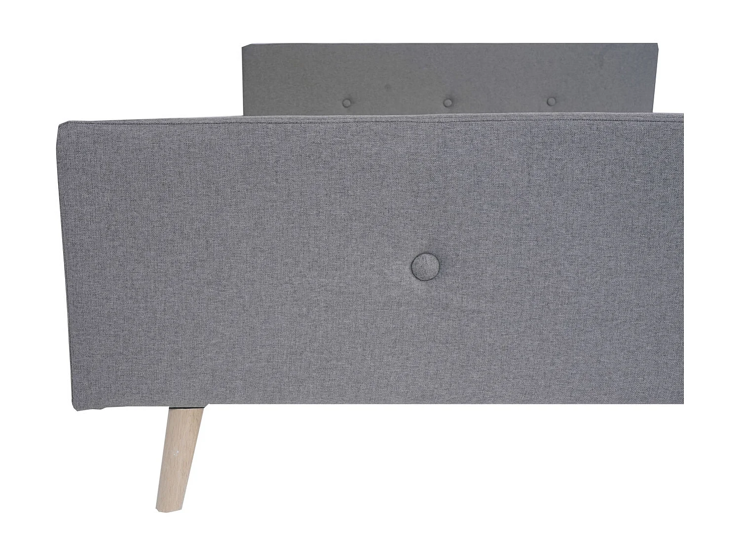 Letto telaio giroletto matrimoniale imbottito con doghe MCW-J98 legno massello 160x200cm grigio