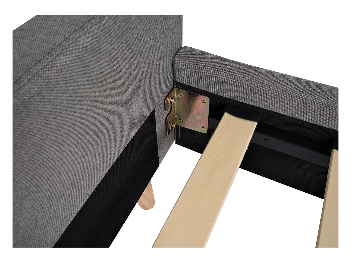 Gestoffeerd bed MCW-J98 + lattenbodem 160cm,  160x200cm grijs