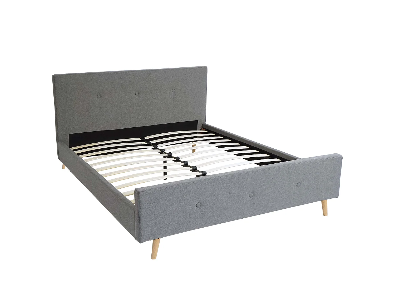 Polsterbett MCW-J98 + Lattenrost 160cm, 160x200cm grau