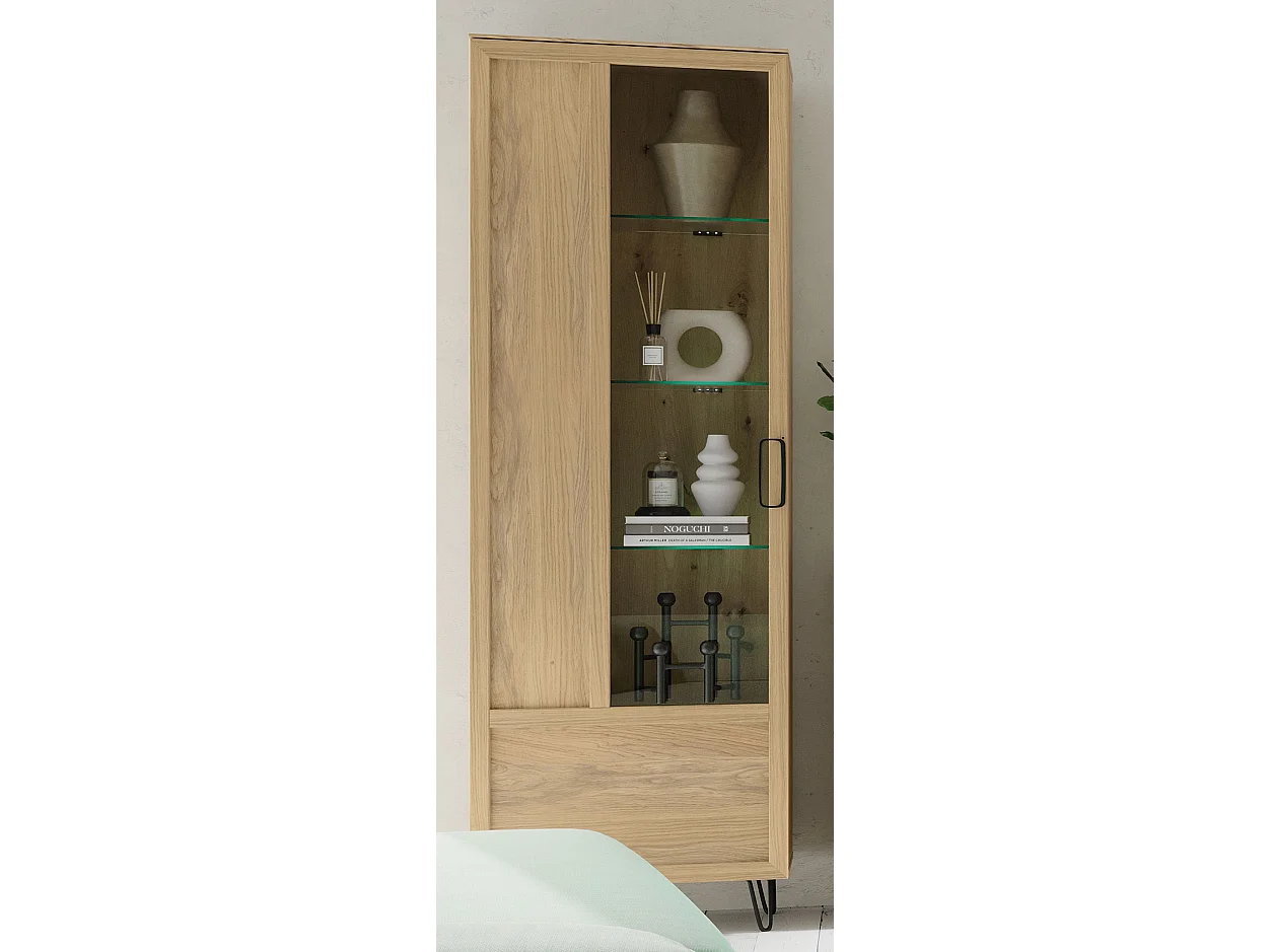 STANDVITRINE Limbo Eiche Artisan 65 / 42 / 200cm