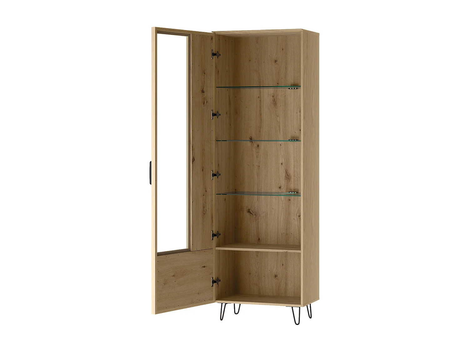 STANDVITRINE Limbo Eiche Artisan 65 / 42 / 200cm