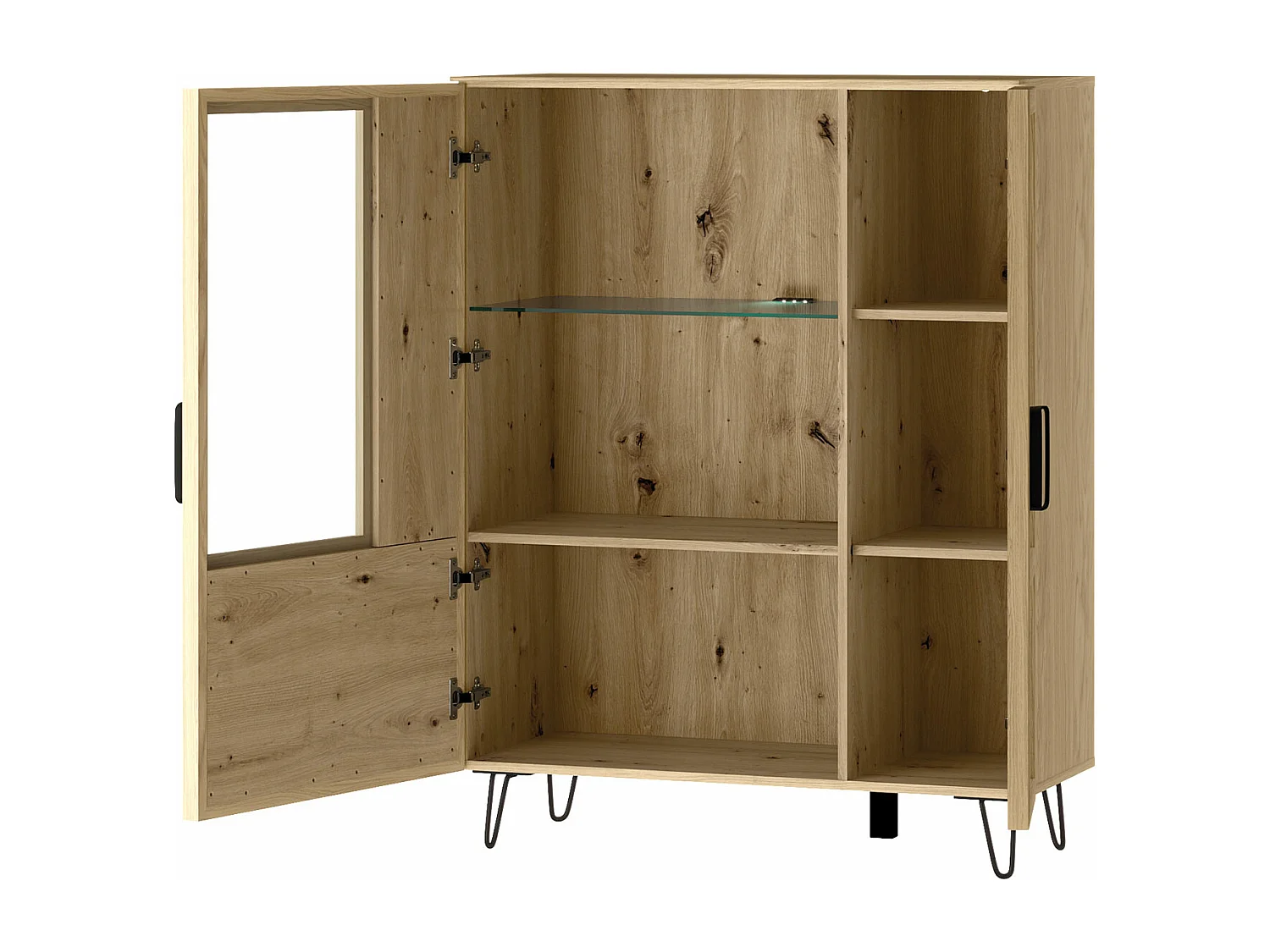 STANDVITRINE Limbo Eiche Artisan 95 / 42 / 124cm