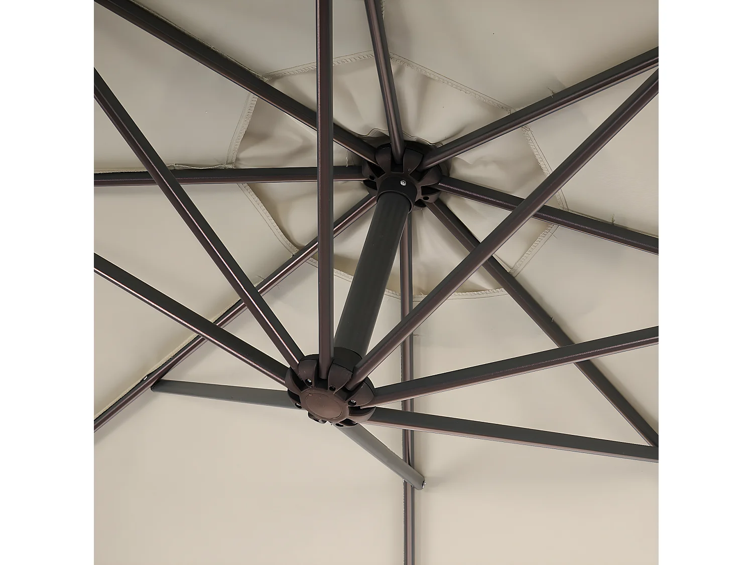 Zweefparasol Terni kantelbaar,  crème zonder voet