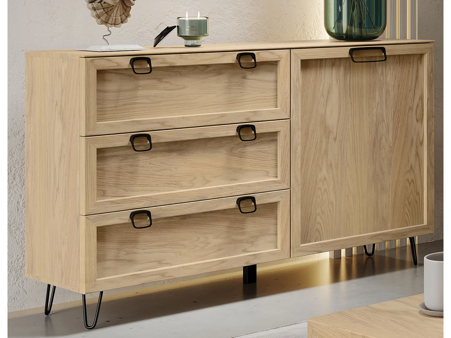 KOMMODE Limbo Eiche Artisan 140 / 42 / 89cm