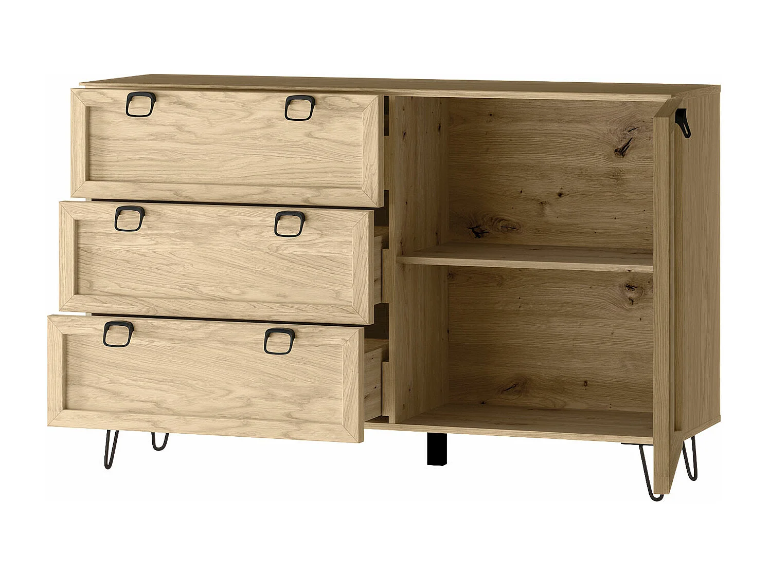 KOMMODE Limbo Eiche Artisan 140 / 42 / 89cm
