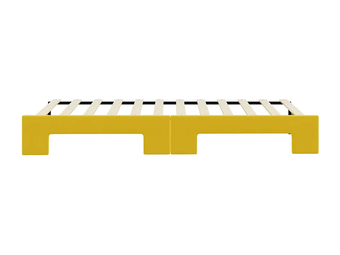 Tagesbett Ausziehbar Gelb 90x200 cm Samt