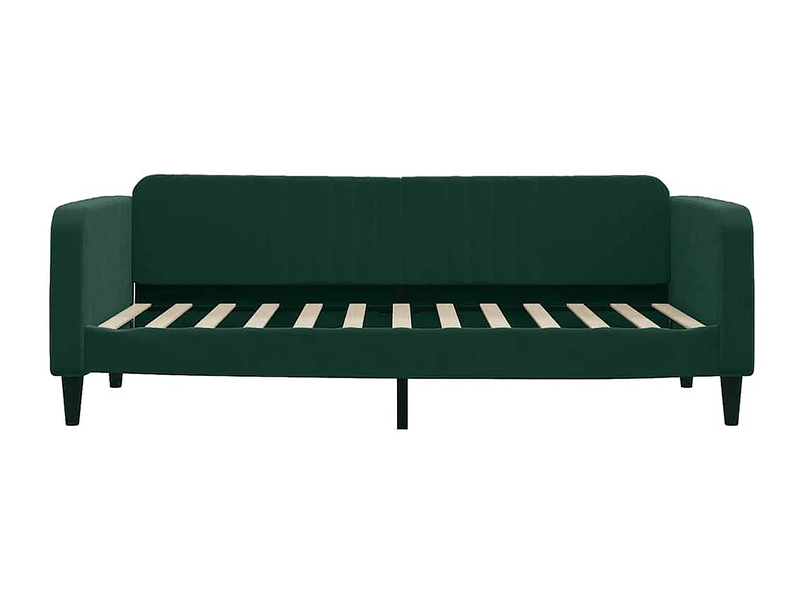 Divano Letto Estraibile Cassetti Verde Scuro 90x200cm Velluto