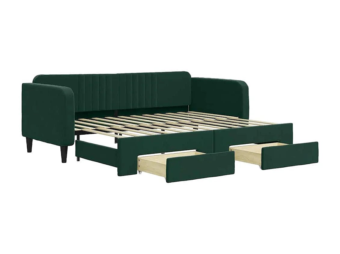 Lit de jour avec gigogne et tiroirs sans matelas 90x200 cm