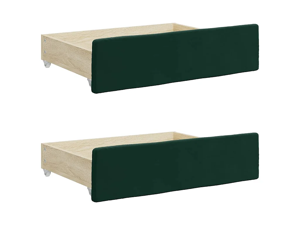 Tagesbett Ausziehbar mit Schubladen Dunkelgrün 90x200 cm Samt
