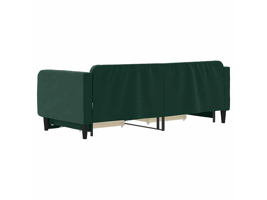 Tagesbett Ausziehbar mit Schubladen Dunkelgrün 90x200 cm Samt
