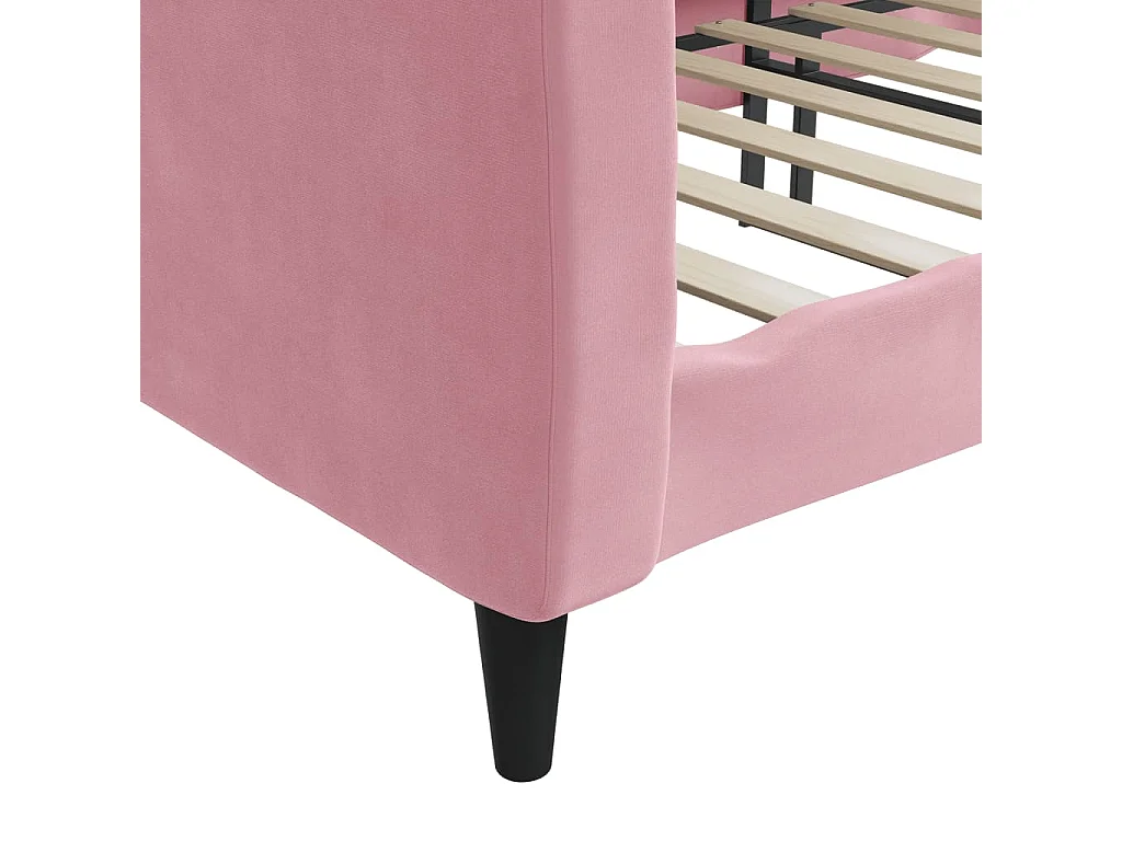 Lit de repos sans matelas rose 80x200 cm velours