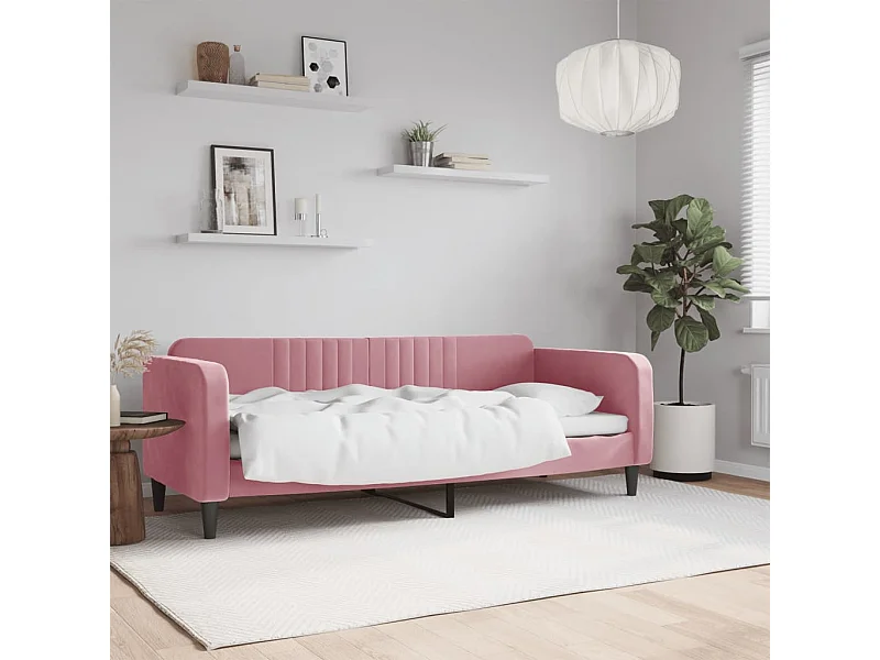 Lit de repos sans matelas rose 80x200 cm velours