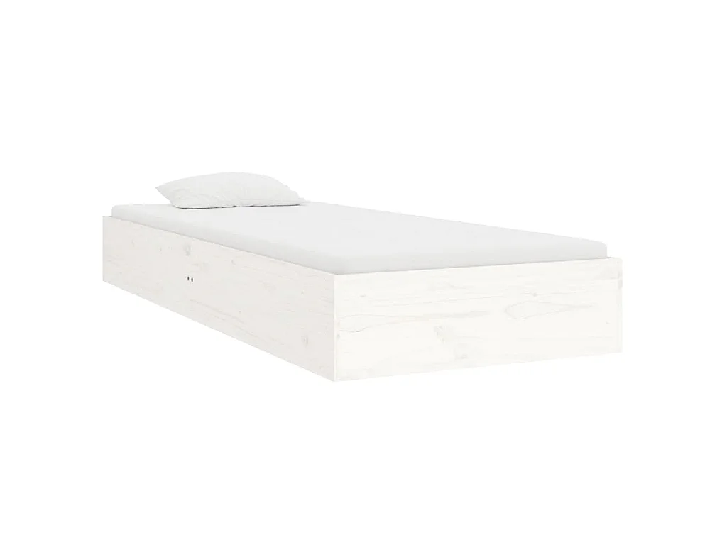 Bedframe massief hout wit 90x190 cm