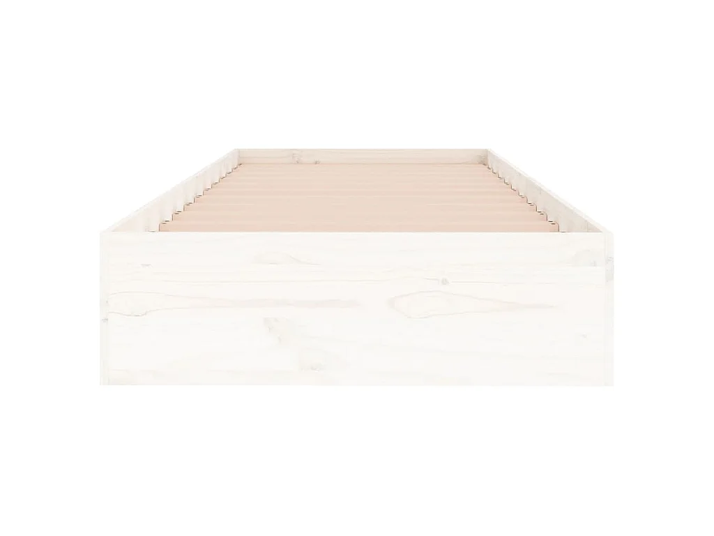 Bedframe massief hout wit 90x190 cm