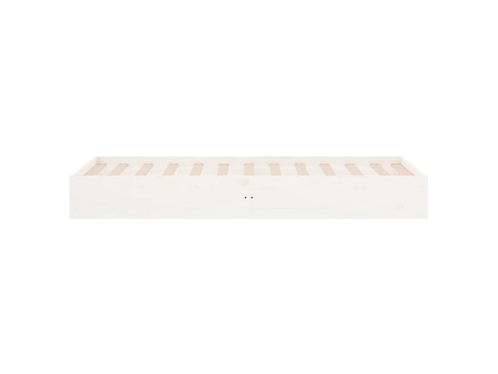 Cadre de lit sans matelas blanc bois massif 90x190 cm