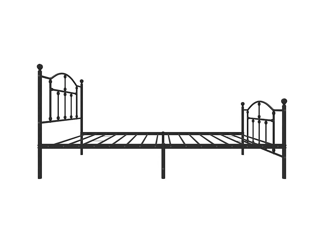 Cadre de lit métal sans matelas et pied de lit noir 100x200 cm