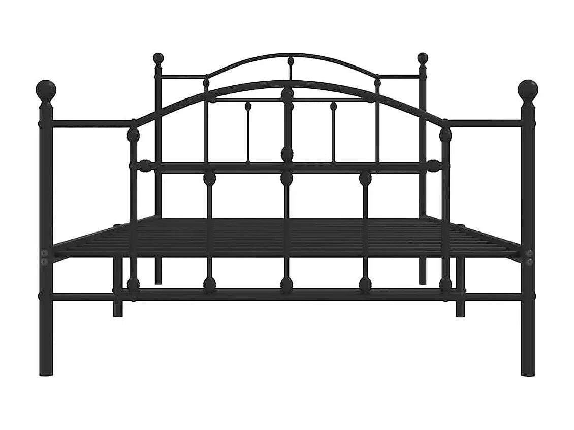 Giroletto con Testiera e Pediera Metallo Nero 100x200 cm
