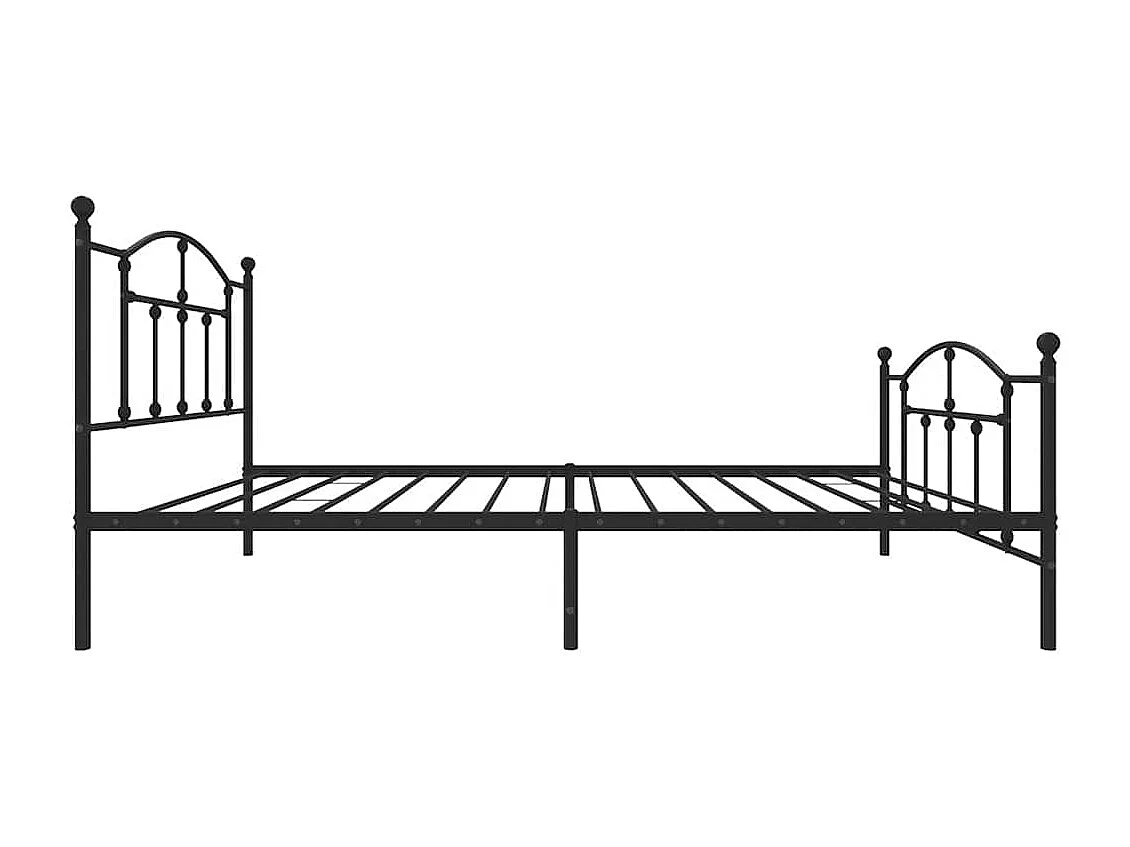 Giroletto con Testiera e Pediera Metallo Nero 100x200 cm