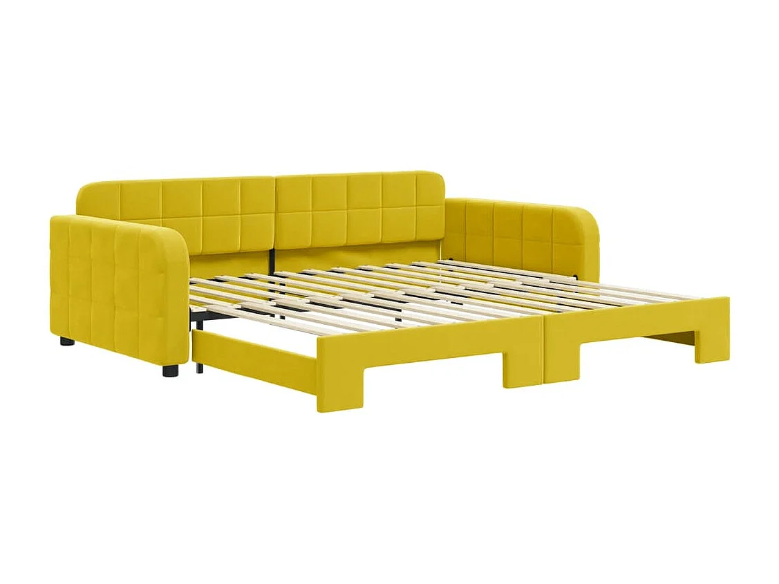Sofá cama nido terciopelo amarillo 100x200 cm