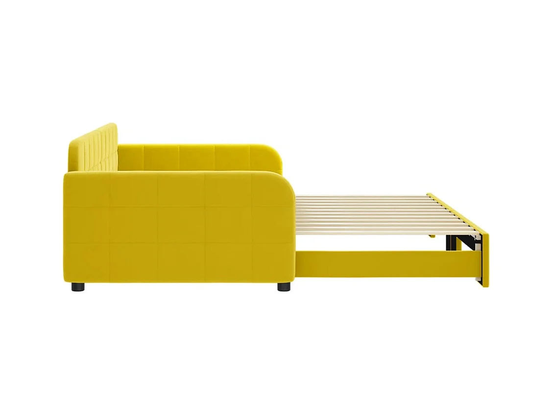 Tagesbett Ausziehbar Gelb 100x200 cm Samt
