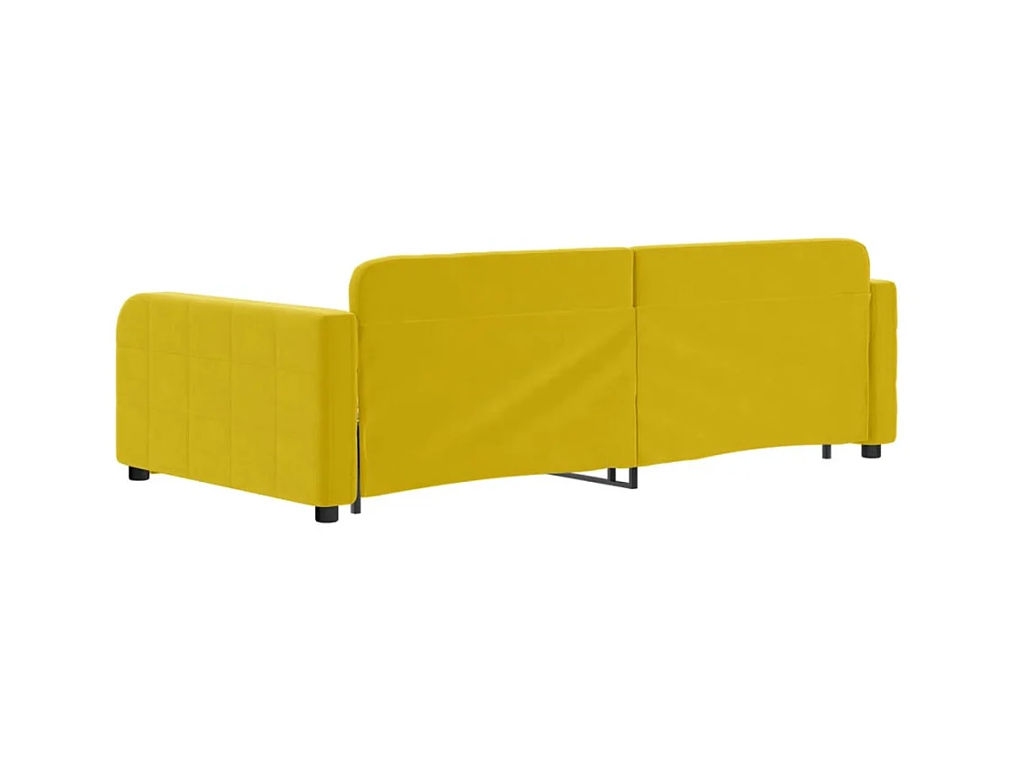 Tagesbett Ausziehbar Gelb 100x200 cm Samt