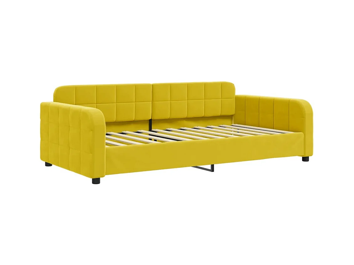 Tagesbett Ausziehbar Gelb 100x200 cm Samt