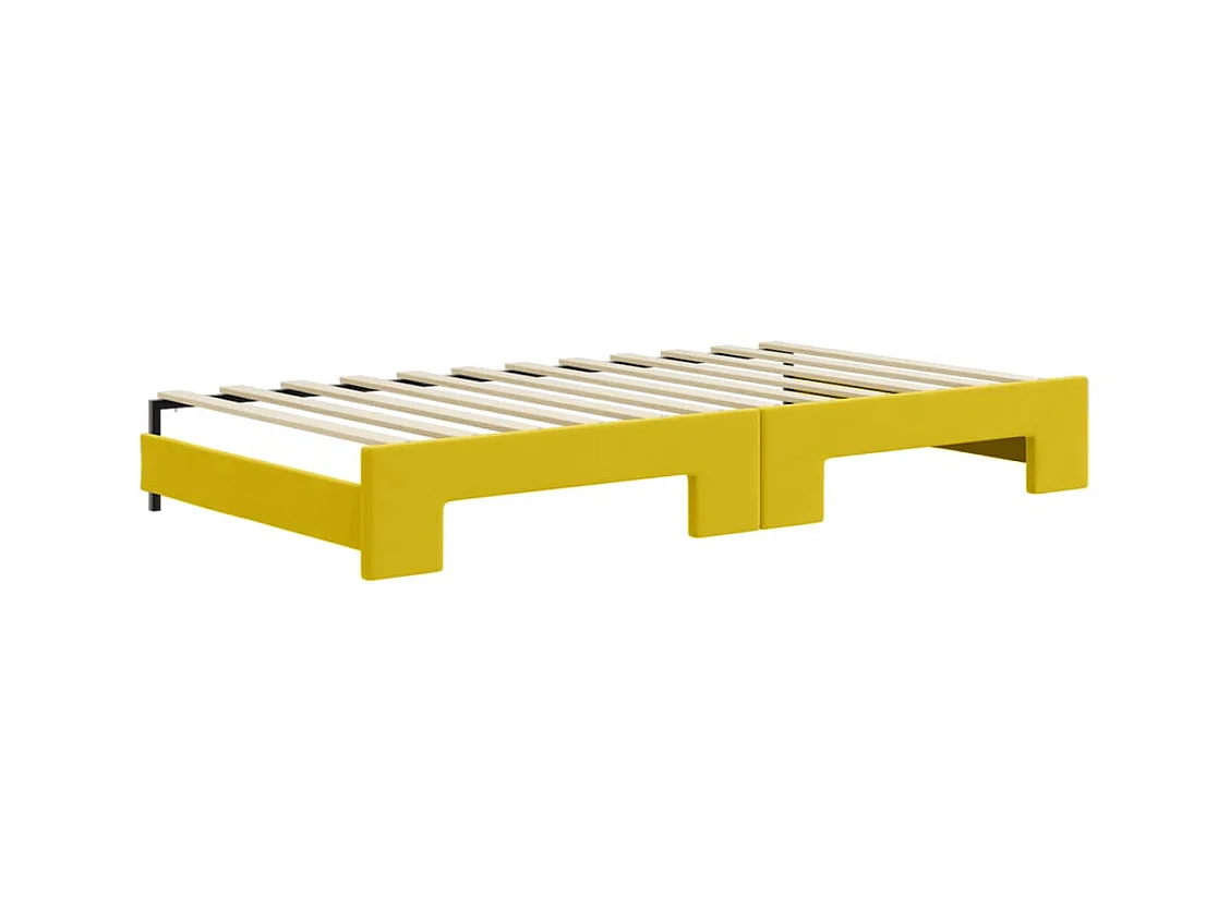 Tagesbett Ausziehbar Gelb 100x200 cm Samt
