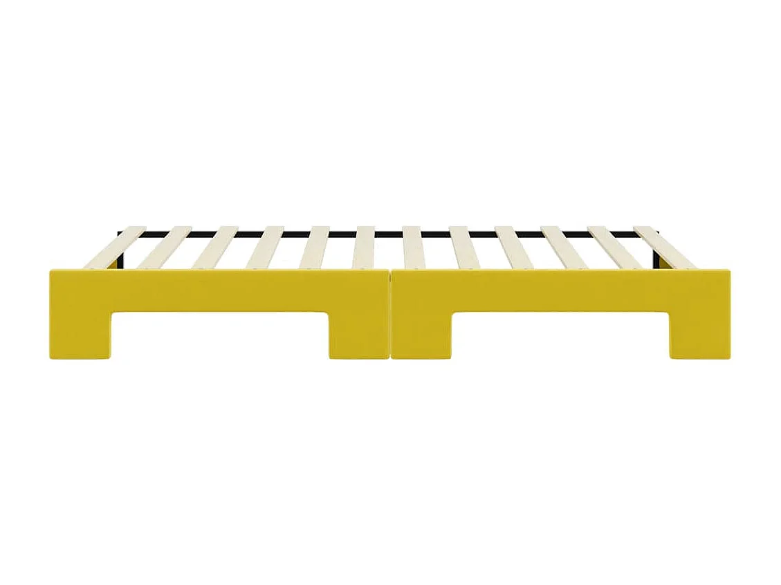 Tagesbett Ausziehbar Gelb 100x200 cm Samt