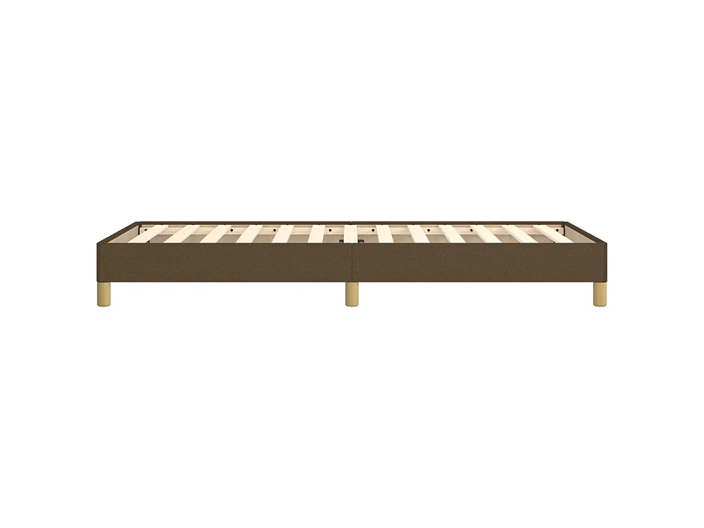 Cadre de lit sans matelas marron foncé 100x200 cm tissu