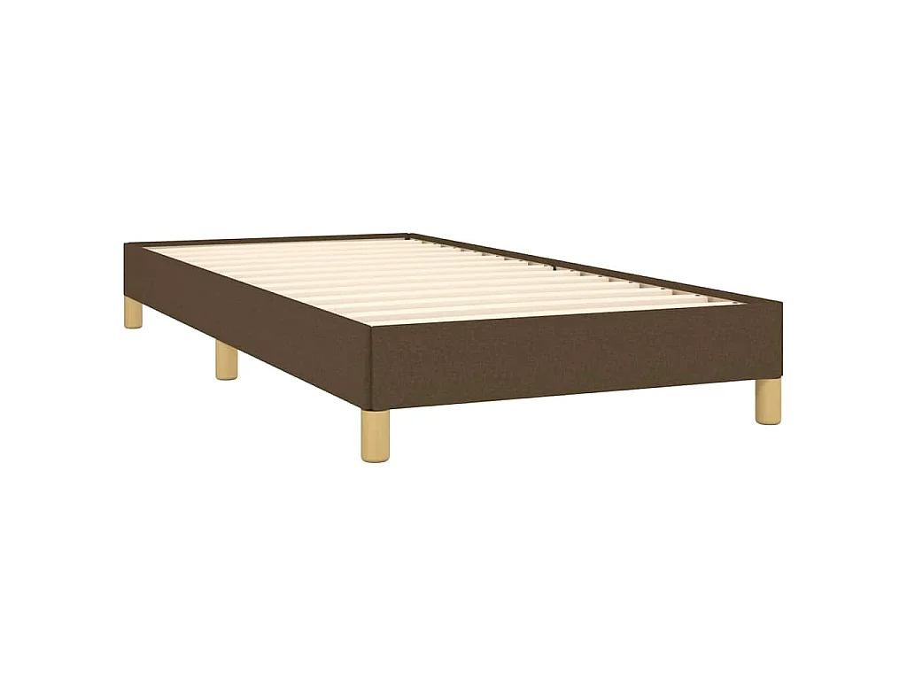 Cadre de lit sans matelas marron foncé 100x200 cm tissu