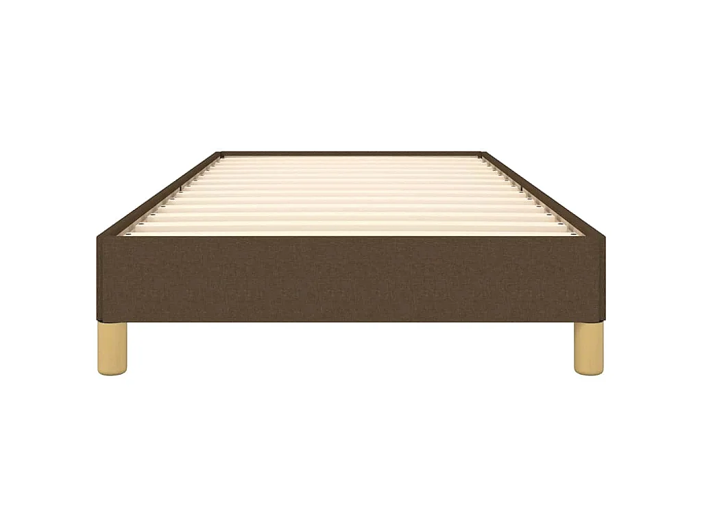 Cadre de lit sans matelas marron foncé 100x200 cm tissu