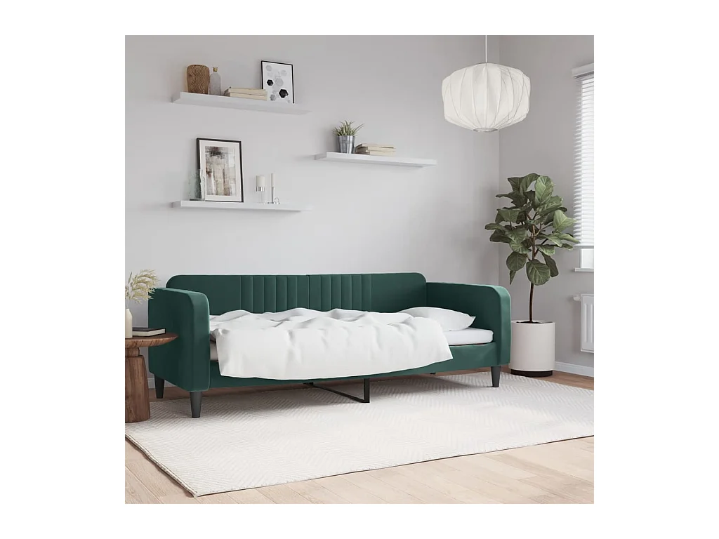 Lit de repos sans matelas vert foncé 80x200 cm velours