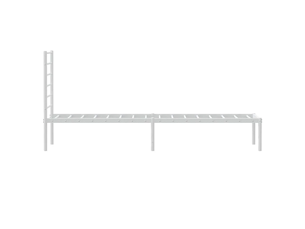 Cadre de lit métal sans matelas et tête de lit blanc 100x200 cm