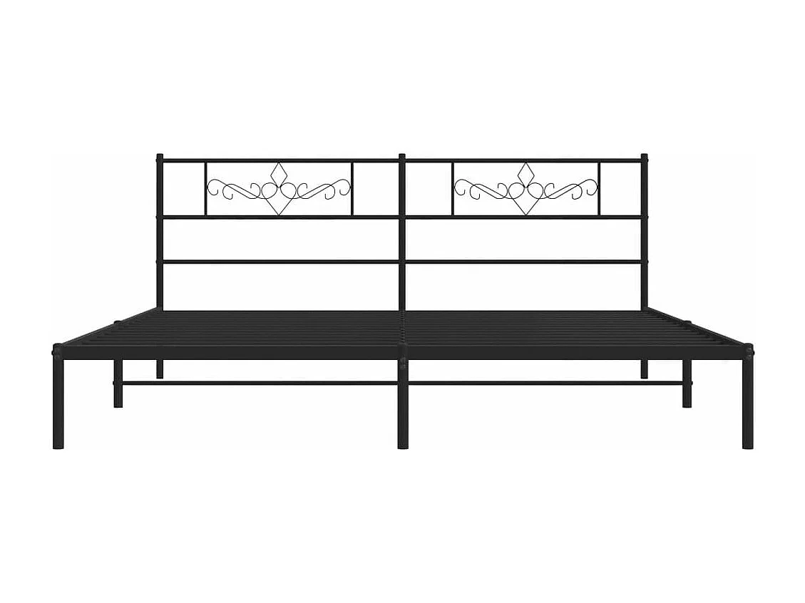 Estrutura de cama com cabeceira 200x200 cm metal preto