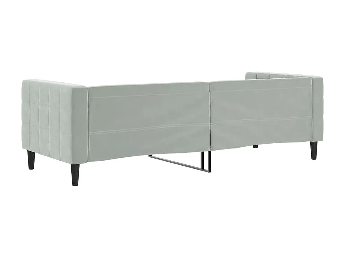 Slaapbank 80x200 cm fluweel lichtgrijs