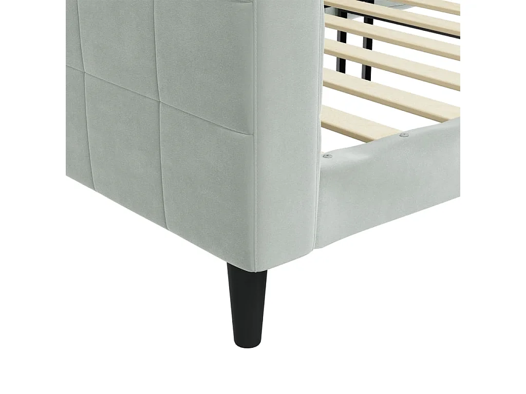 Slaapbank 80x200 cm fluweel lichtgrijs