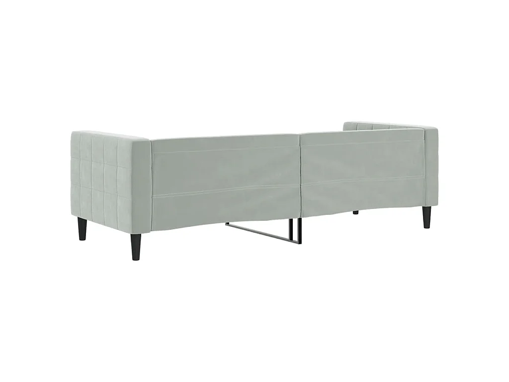 Lit de repos sans matelas gris clair 80x200 cm velours