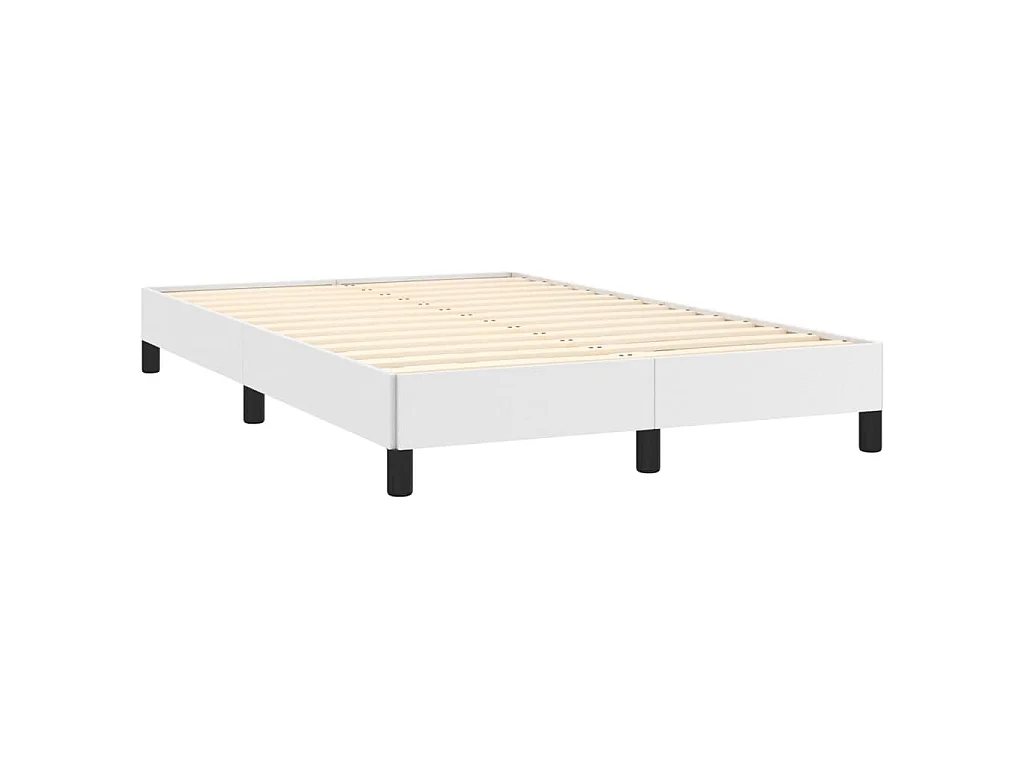 Bettgestell Weiß 120x200 cm Kunstleder