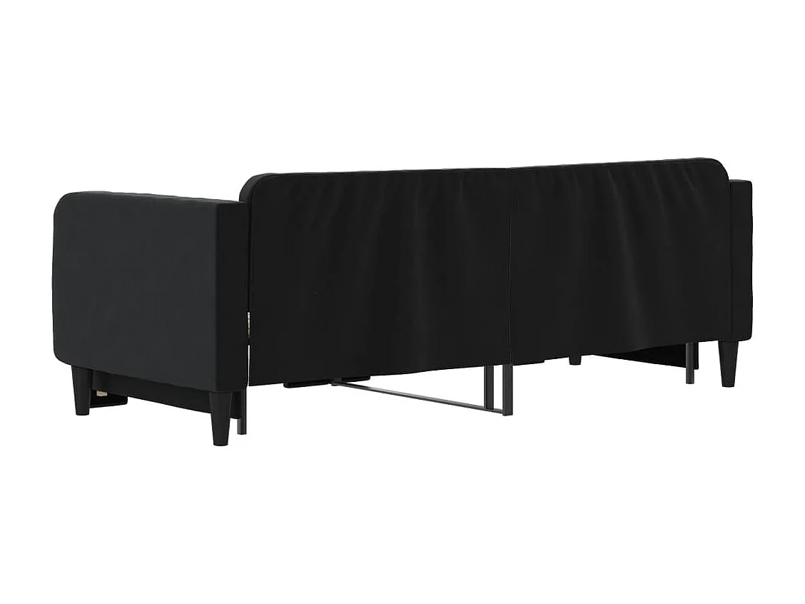 Tagesbett Ausziehbar Schwarz 80x200 cm Samt