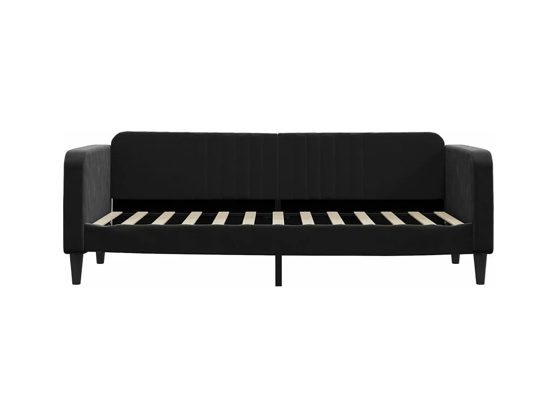 Tagesbett Ausziehbar Schwarz 80x200 cm Samt