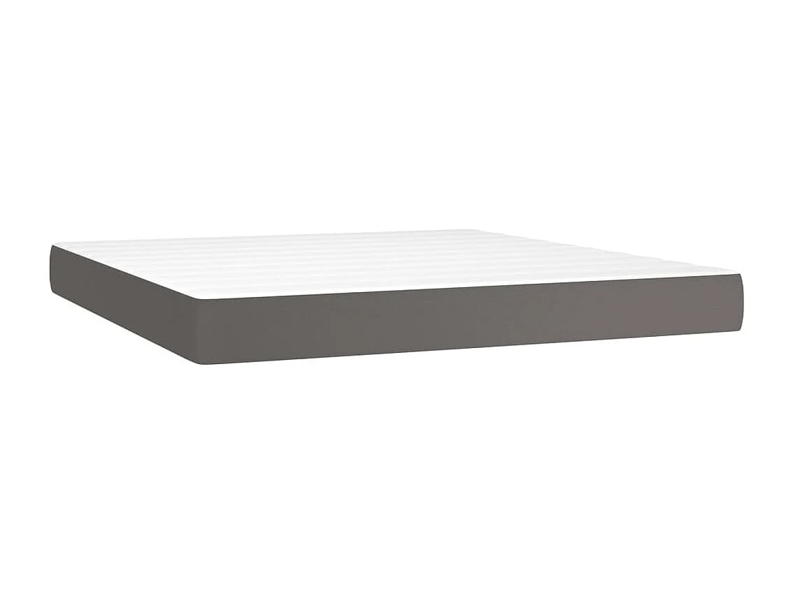 Sommier à lattes de lit avec matelas et LED Gris 160x200 cm