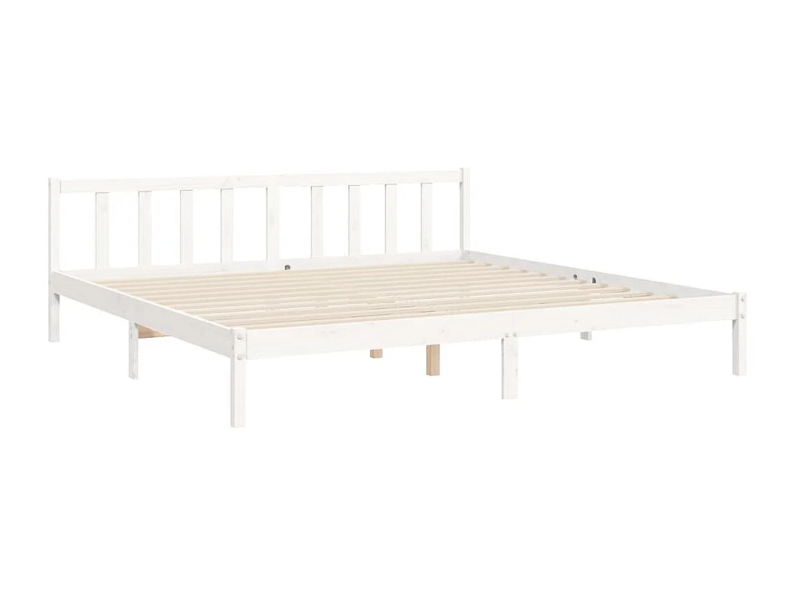 Cadre de lit sans matelas blanc bois massif de pin